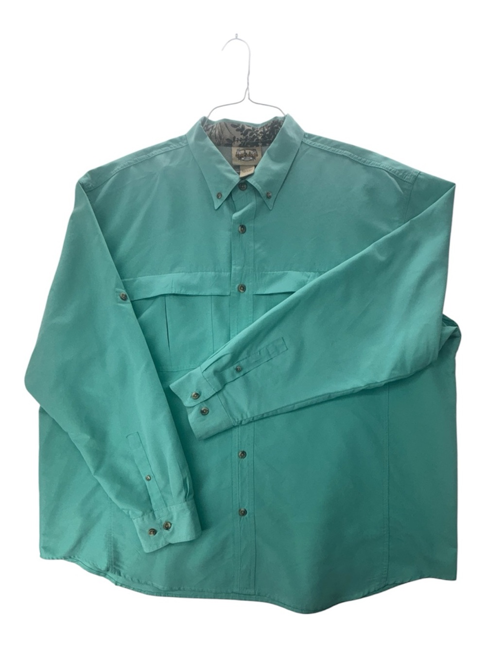 GameGuard Shirt 3XL Mens Green Teal Long Sleeve Fishing Button Up Ventilated Cam